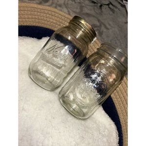 Ball Wide Mouth 32-Ounces Quart Mason Jars Golden Harvest No Lid Set of 2